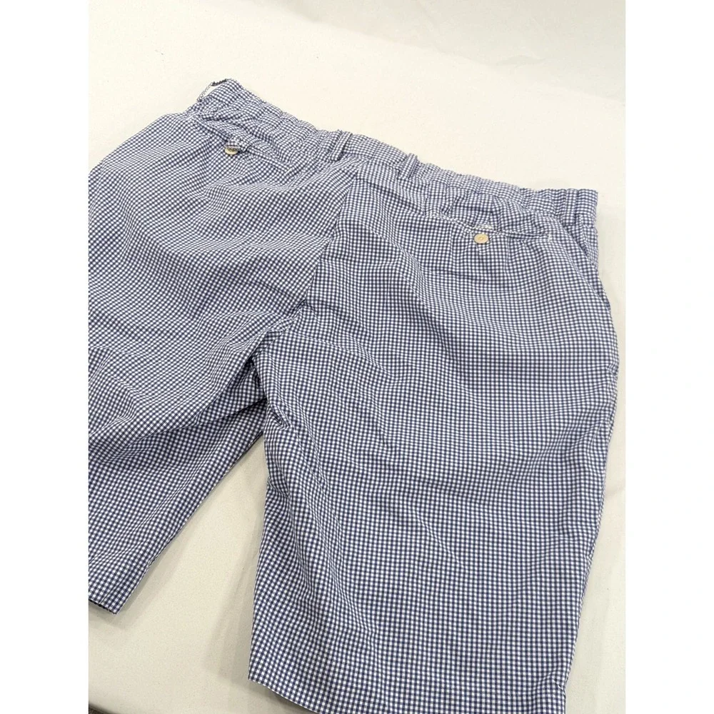 Vtg Polo Ralph Lauren Men's Blue Plaid Preppy Shorts 36 (38 Tag)‎ 11